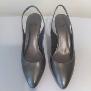 Impo Pearl Gray Classic Minimalist  Formal Office‎ Slingback Heels 8M
